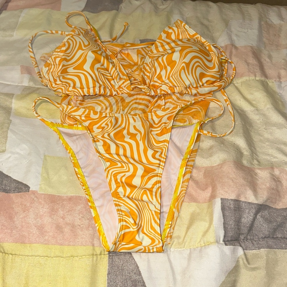 Yellow zebra bikini